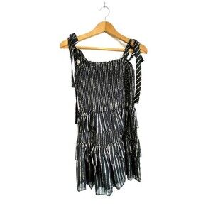 House Of Harlow 1960 black gold sleeveless mini dress neutral lightweight Size S